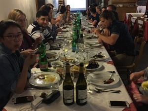 Group dinner in Mt Etna, Sicily during a tasting presentation