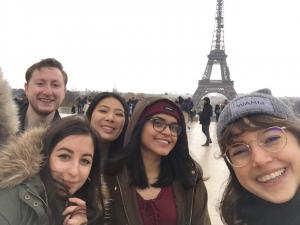 Ruaraidh Mills & fellow students in Paris