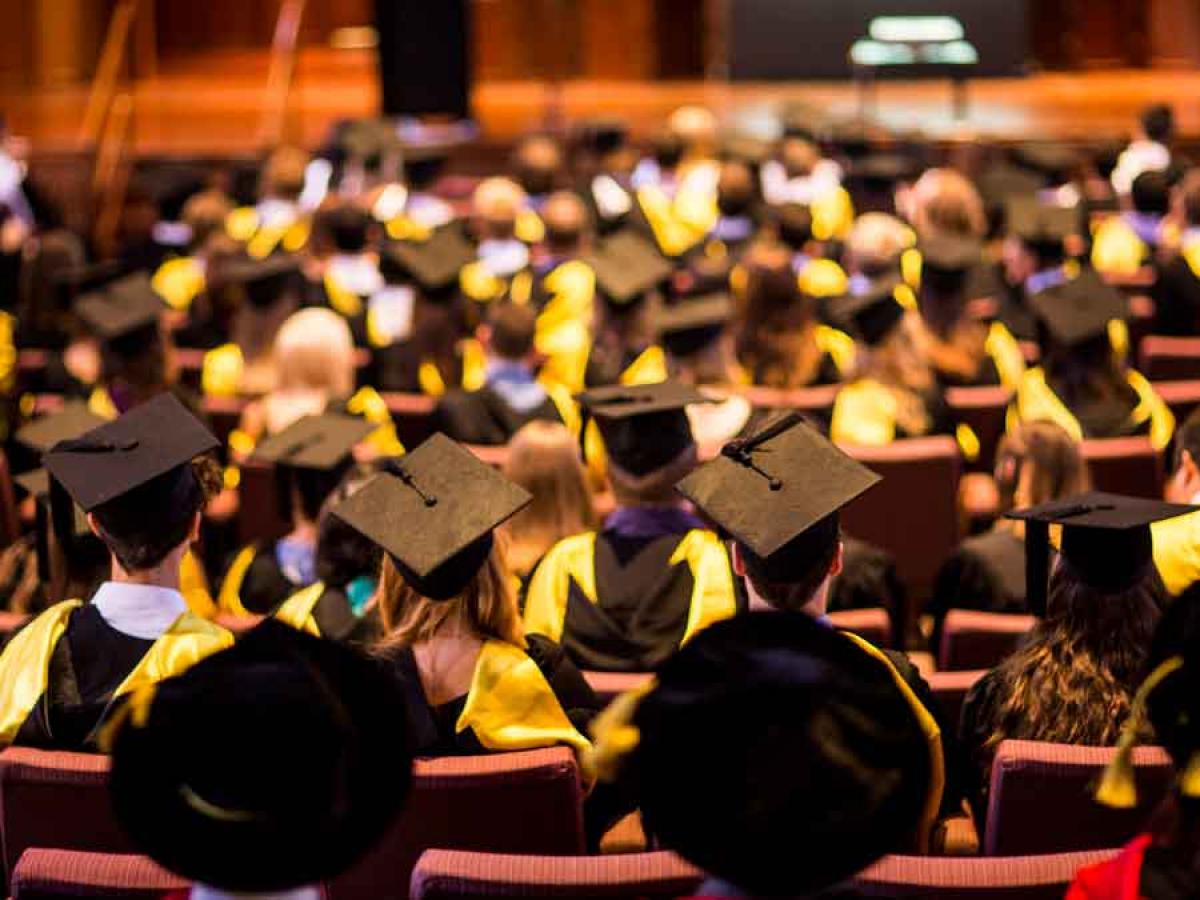 University of Adelaide graduation photo from the back of the assembly
