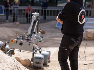 2021 Australian Rover Challenge: RMIT team and rover on field