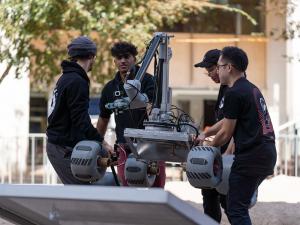 2021 Australian Rover Challenge: RMIT team and rover on field