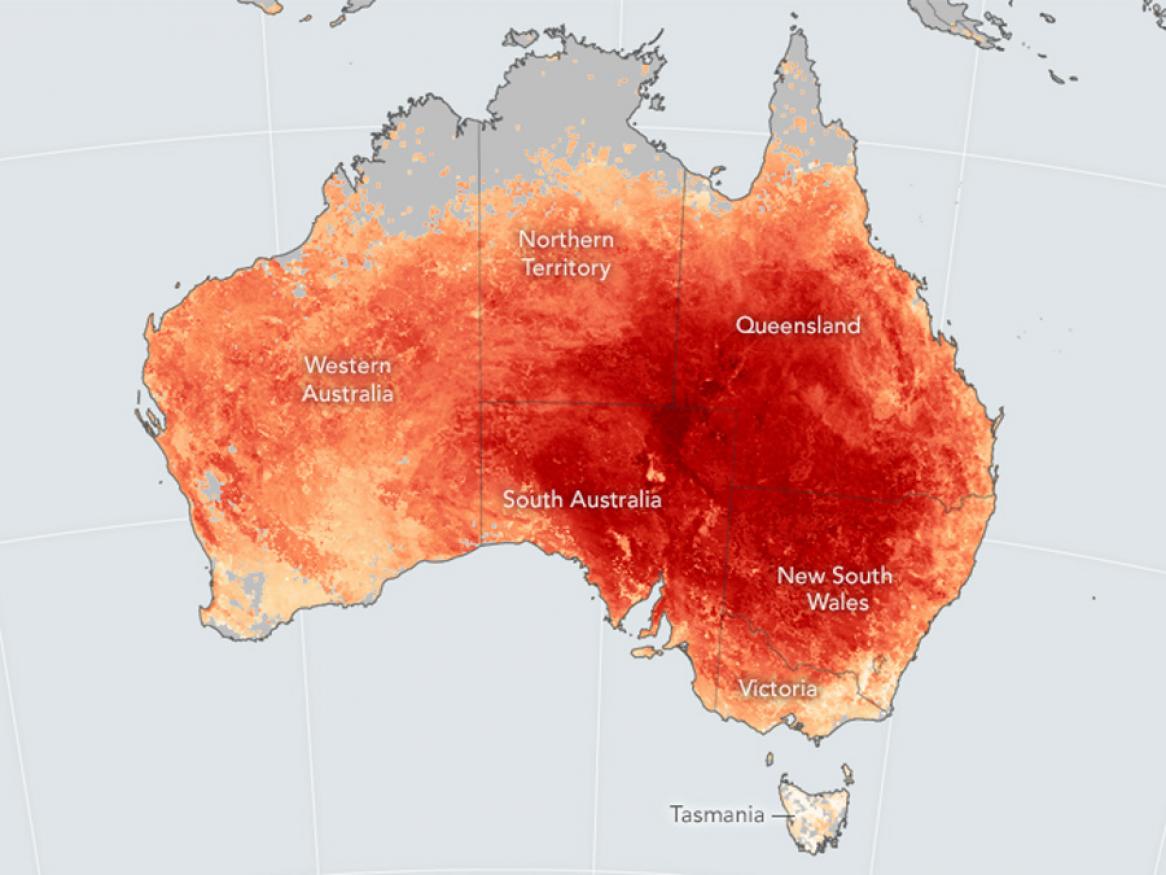 Australian heatwave satellite