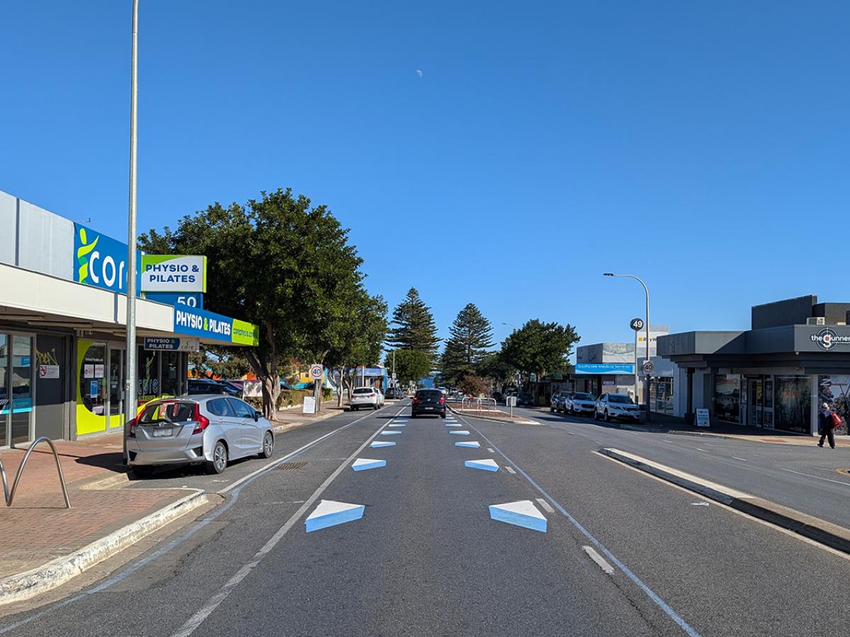3D lane marking trial location at Christies Beach