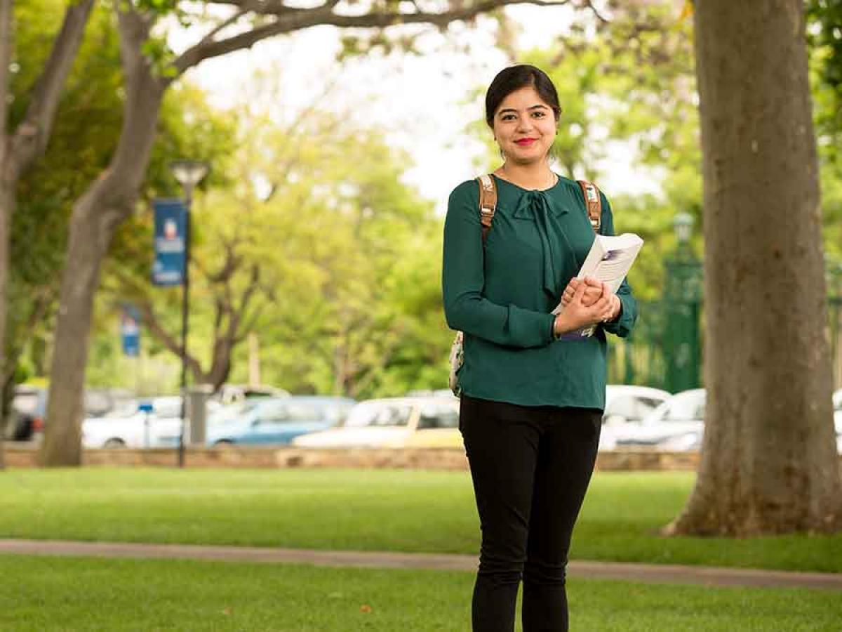 Sanjam, Electrical and Electronic Engineering international student from India on campus