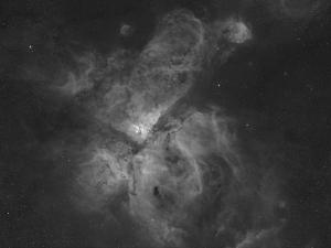 eta Carinae nebula, Skywatcher 62ED at f/5.6, Antlia 3nm H-alpha filter, ZWO ASI2600MM-Pro camera