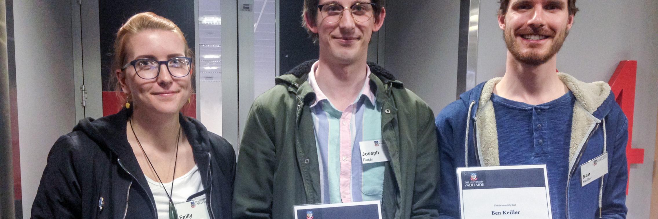 3 Minute Thesis winners 2018