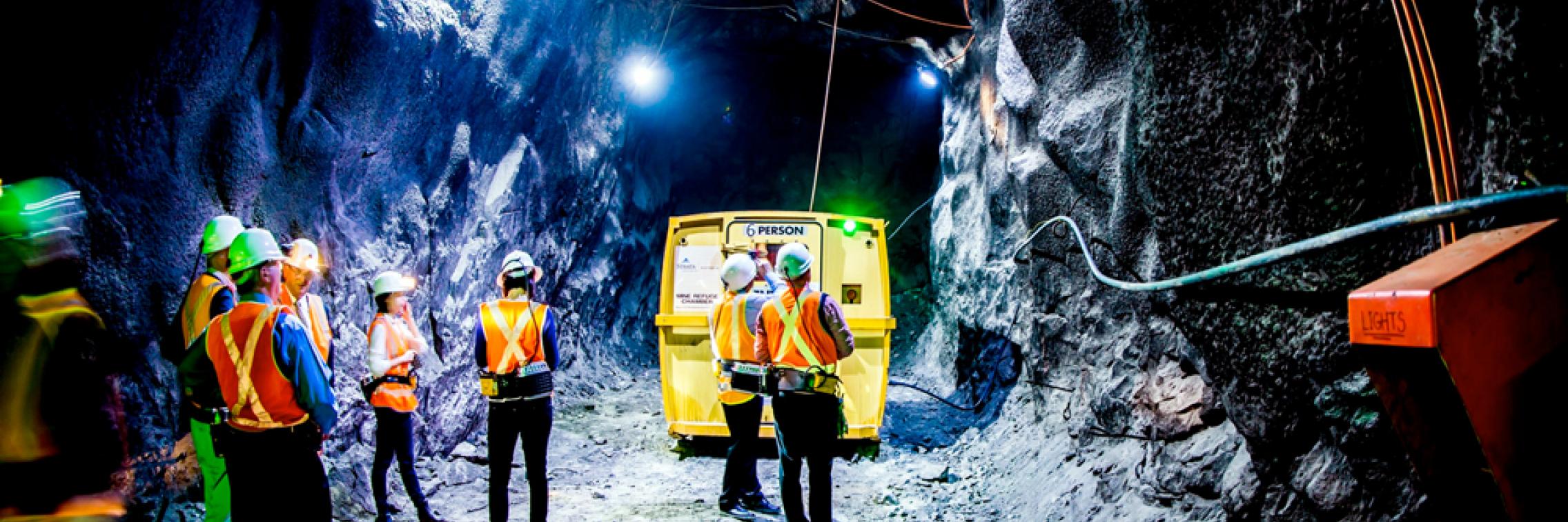 A temporary laboratory installed in the Stawell gold mine.