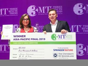 Jessica's winning cheque