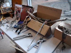 Historic veterinary instruments donated by Dr Alf Humble and Dr Jack Reddin