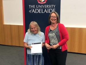 Velta Vingelis accepts the Executive Dean’s Commendation for Excellence in Teaching on behalf of her colleagues in the First Year Biology Teaching Team