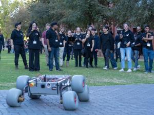 ARC RMIT University team with rover
