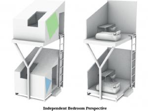 3d render of sleeping pods