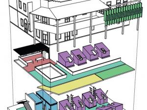 three level building plan
