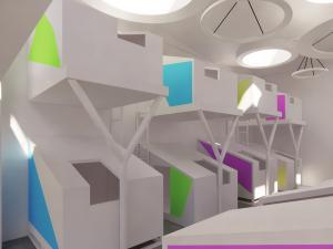 3d render of sleeping pods