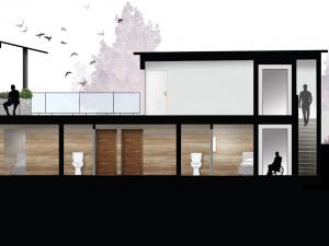 2d render of a design house 