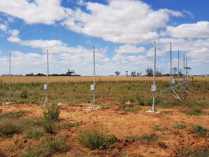 image of heliostats in outback