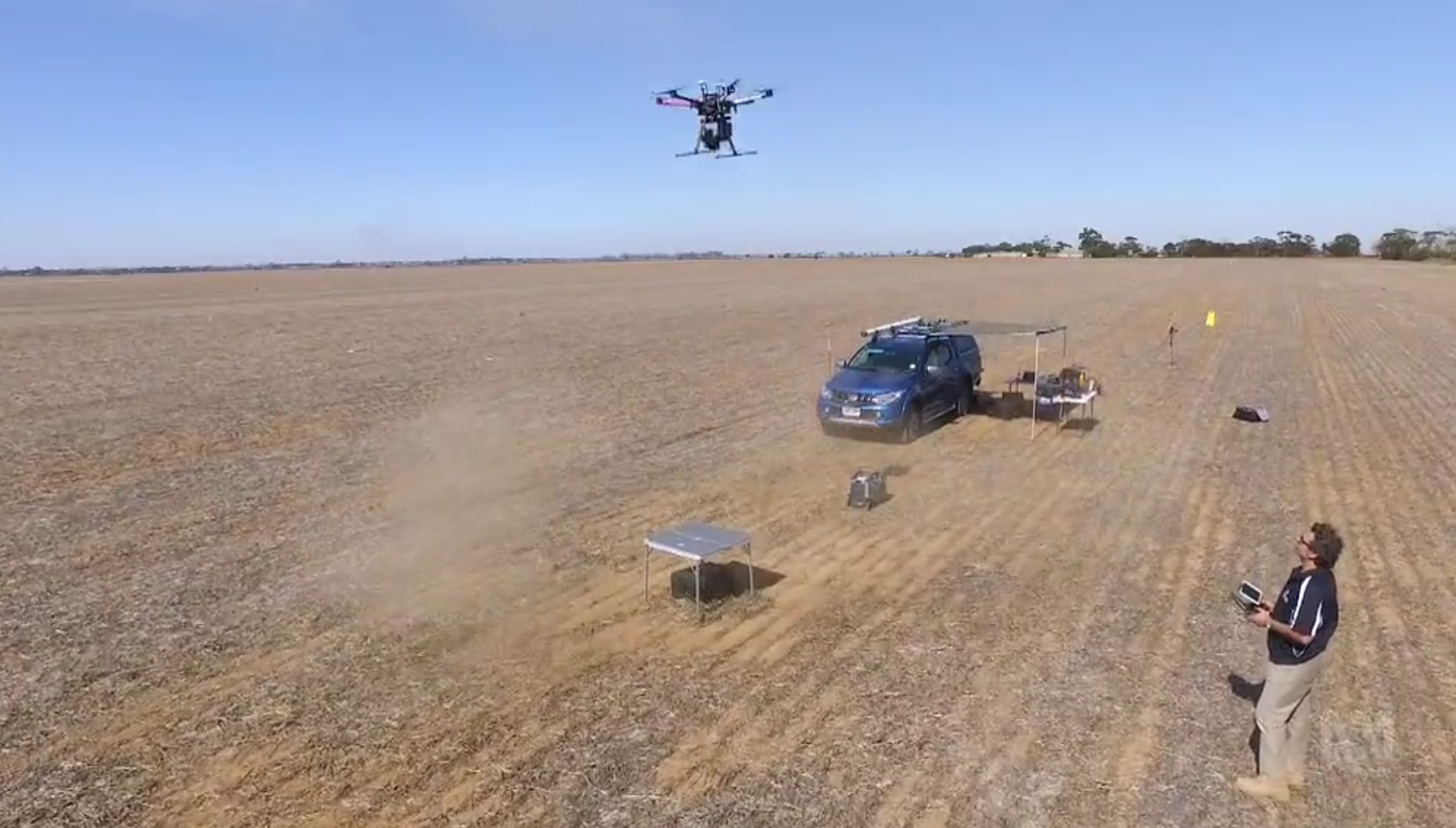 drone over crops