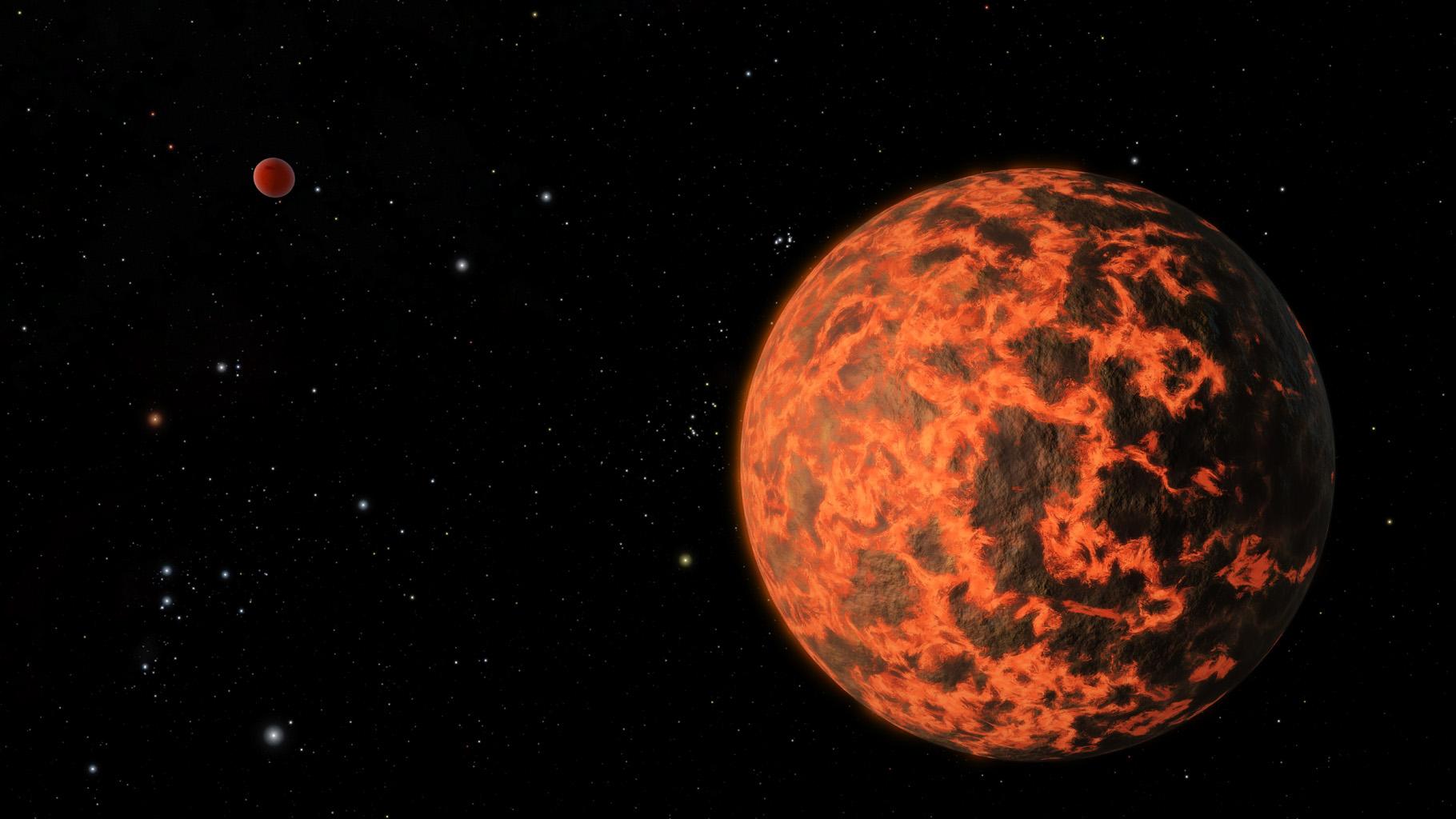 An artist’s impression of early Earth, which was then a molten ball of lava flying through space. NASA/JPL-Caltech, CCBY 4.0