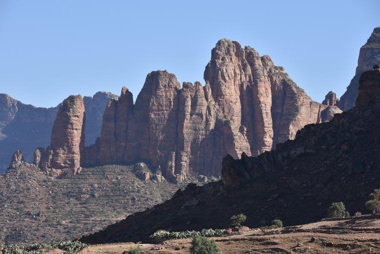 Spectacular layered sedimentary rocks from Tigray, Ethiopia, where each layer represents an ancient sea bed. Rocks of these types contain the history of the surface of the planet. Author provided