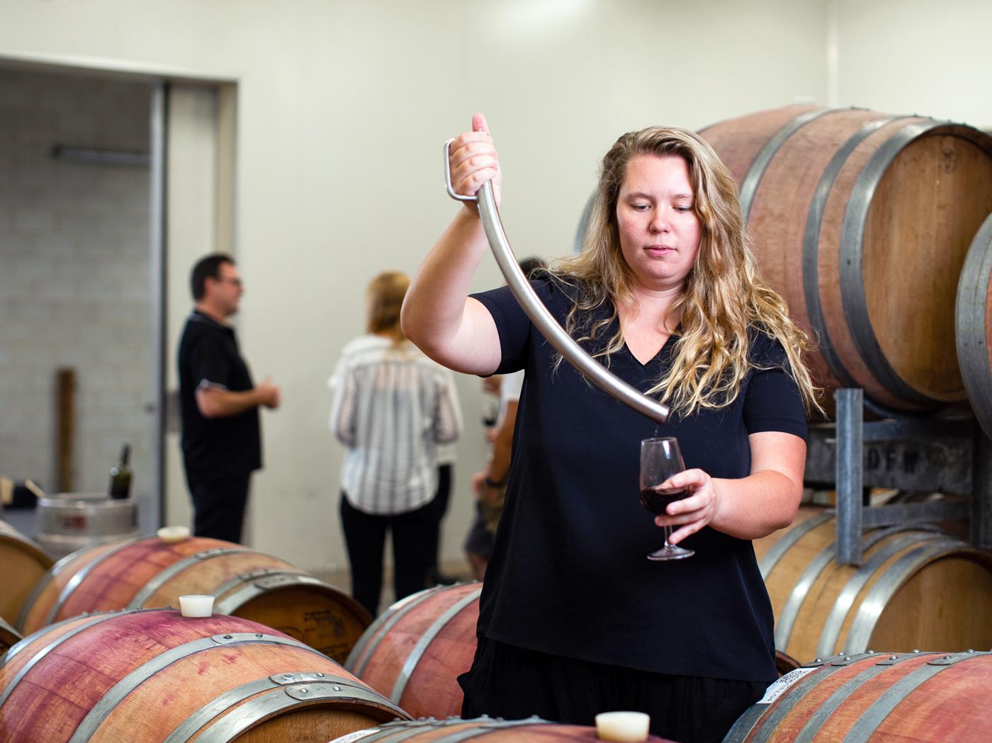 Viticulture and Oenology students in Waite campus winery