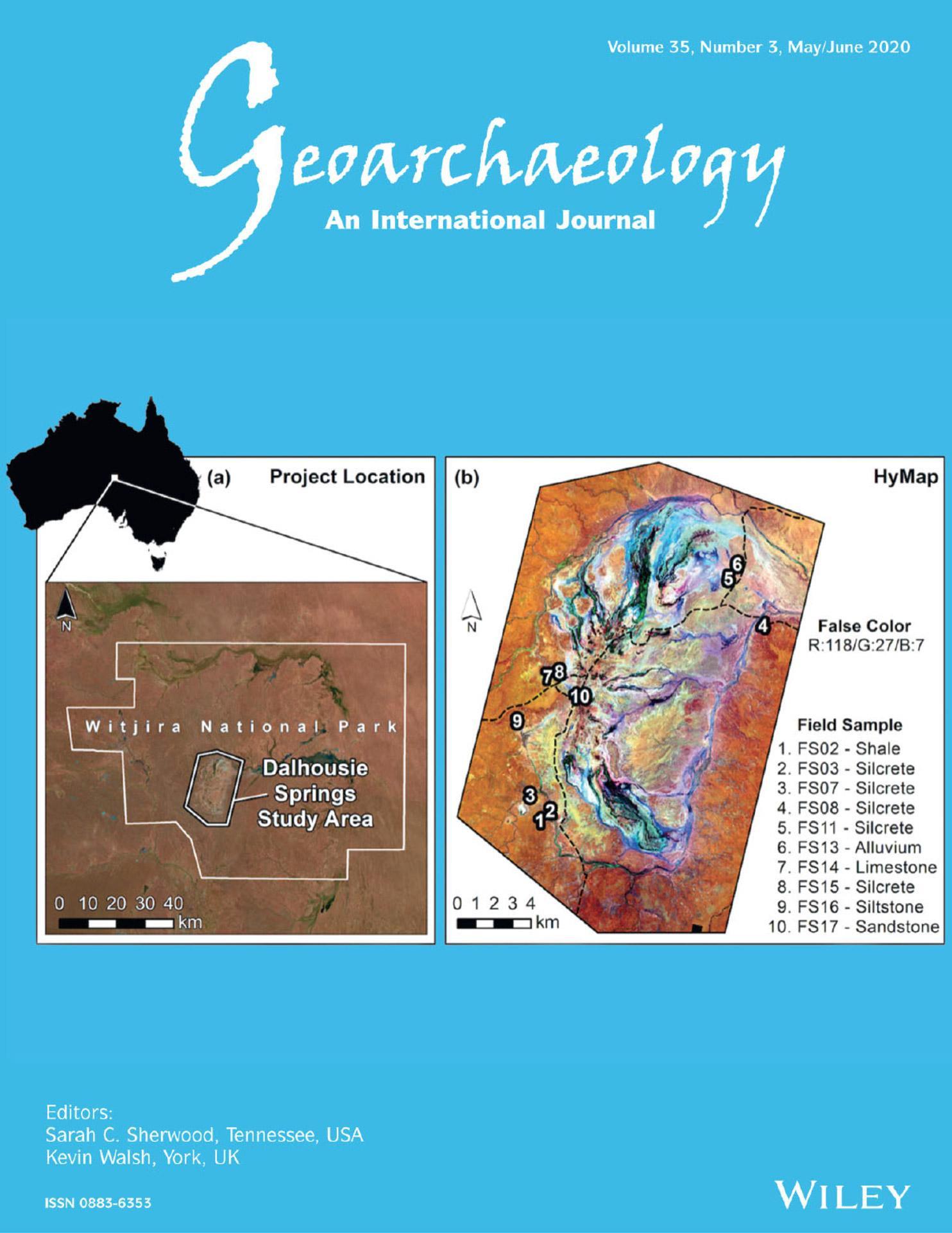Geoarchaeology journal cover May/June 2020