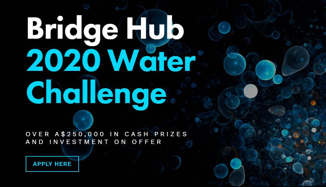 Bridge Hub 2020 Water Challenge - text over bubbles