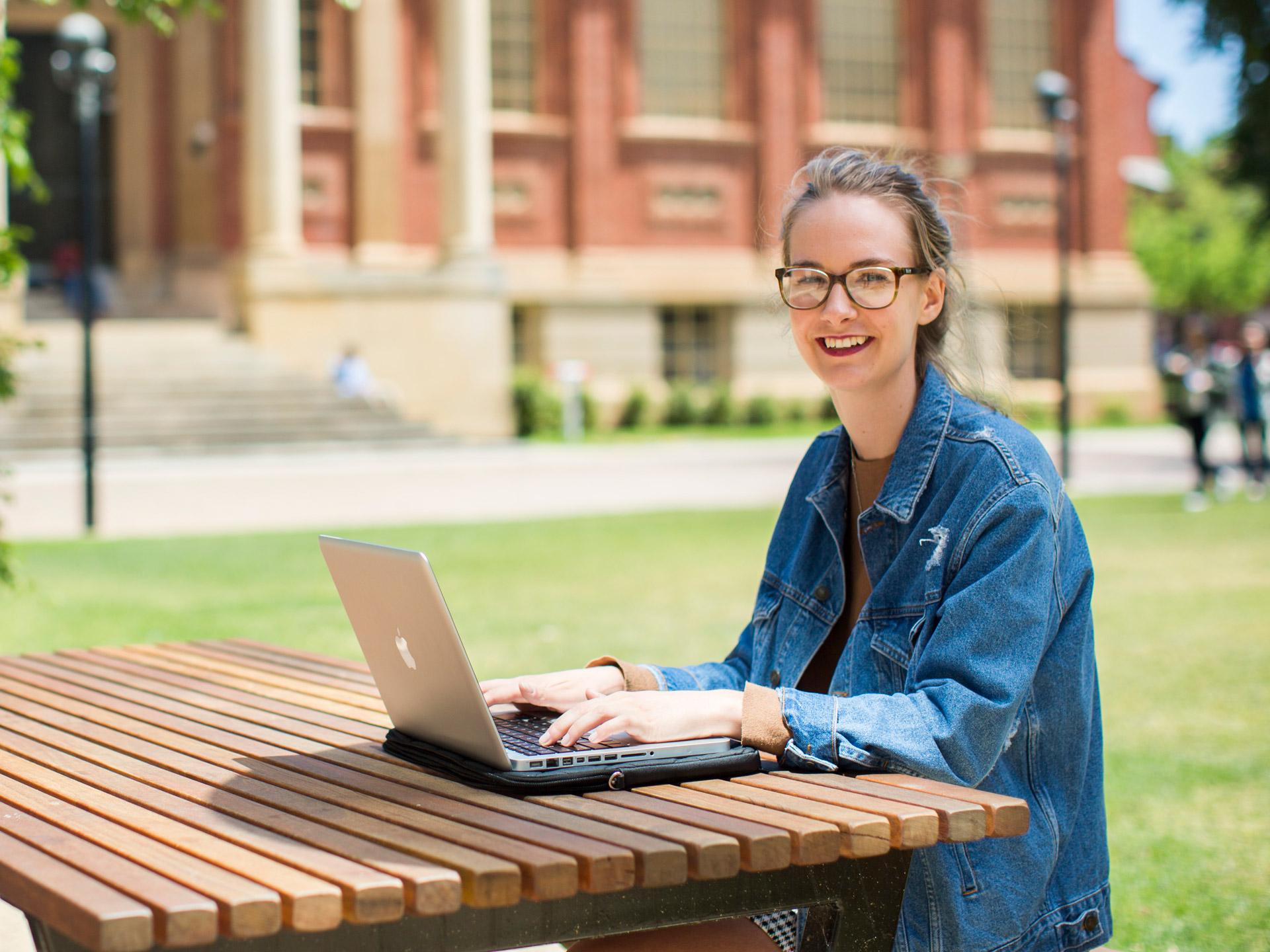 University of Adelaide student - Maths Lawns, North Terrace campus