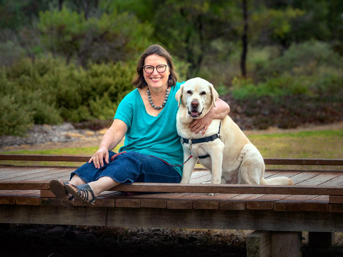 Susan Hazel with dog photo
