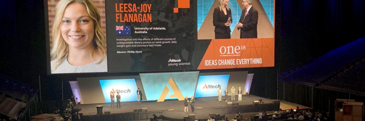Animal science student Leesa-Joy Flanagan has won a major international award