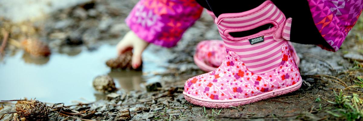 Child playing in mud