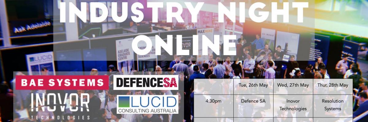 ECMS Industry Night timetable - timetable has been written in full below