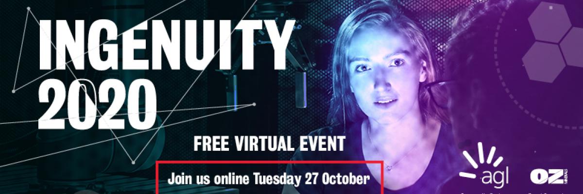 Ingenuity 2020 banner: free virtual event, join us on Tuesday 27 October