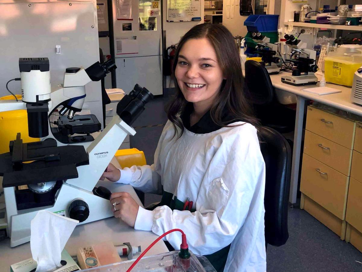 Uni of Adelaide researcher Erin Brazel in lab