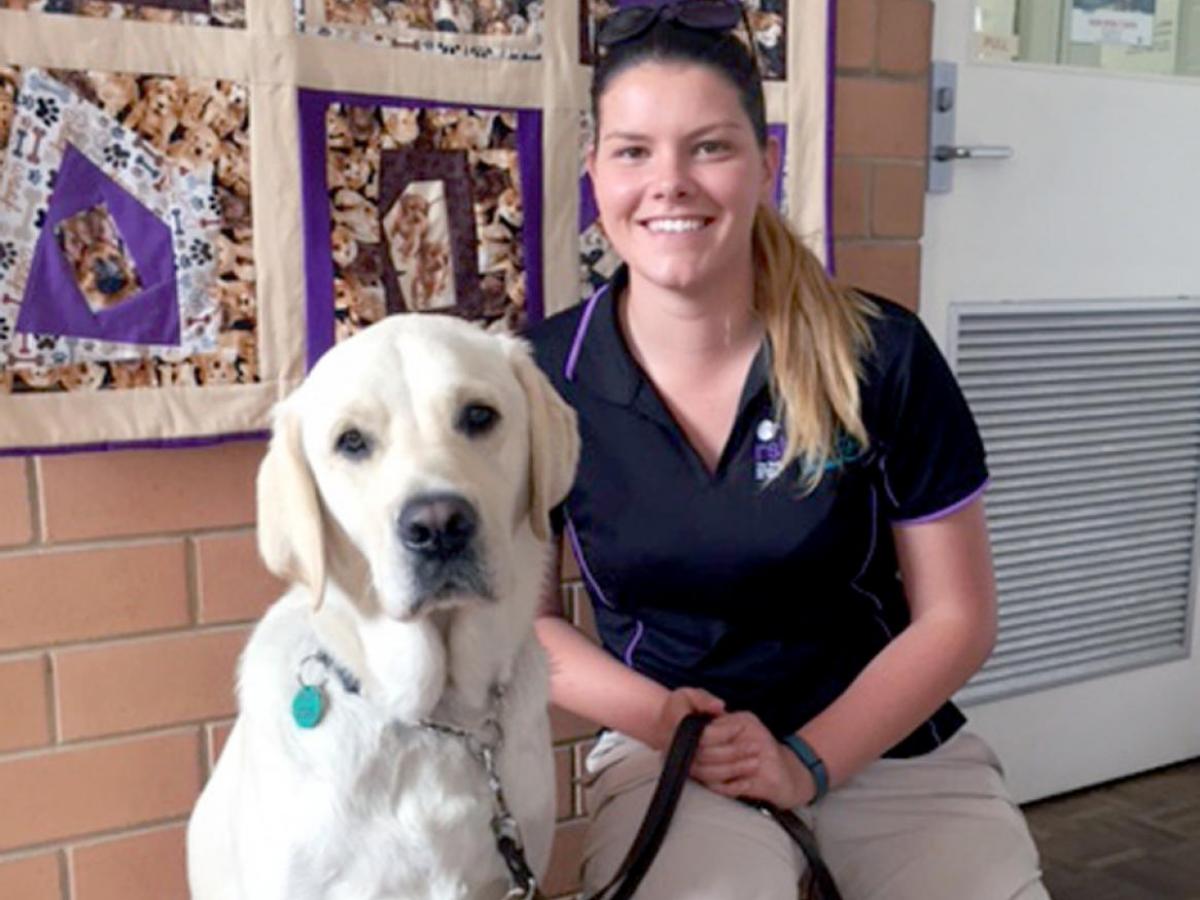 In their element | Pip Edwards, Puppy Education Supervisor at the Royal Society for the Blind with Lulu