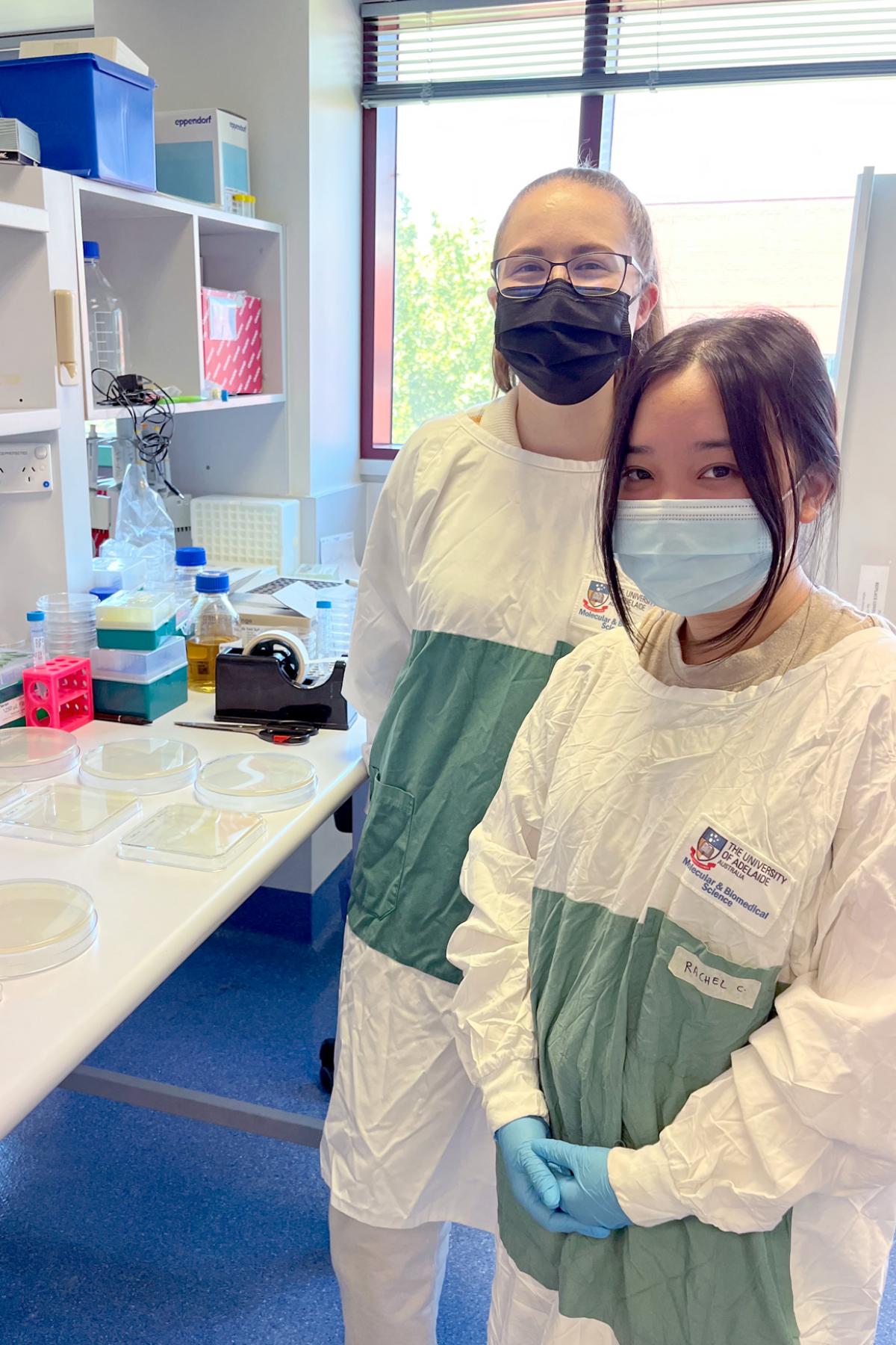 Summer research students Kate Whyte and Rachel Chin set out to find just how effective soap and hand sanitiser is against microbes, such as bacteria and viruses.