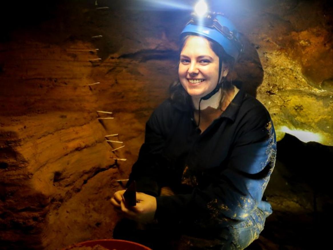 Tiah Bampton living her childhood dream working at the Naracoorte Caves (ABC South East SA: Isadora Bogle)