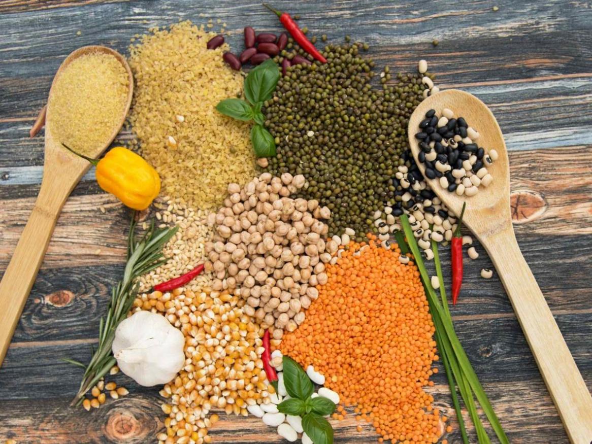 Pulses, including lentils, chickpeas and beans.