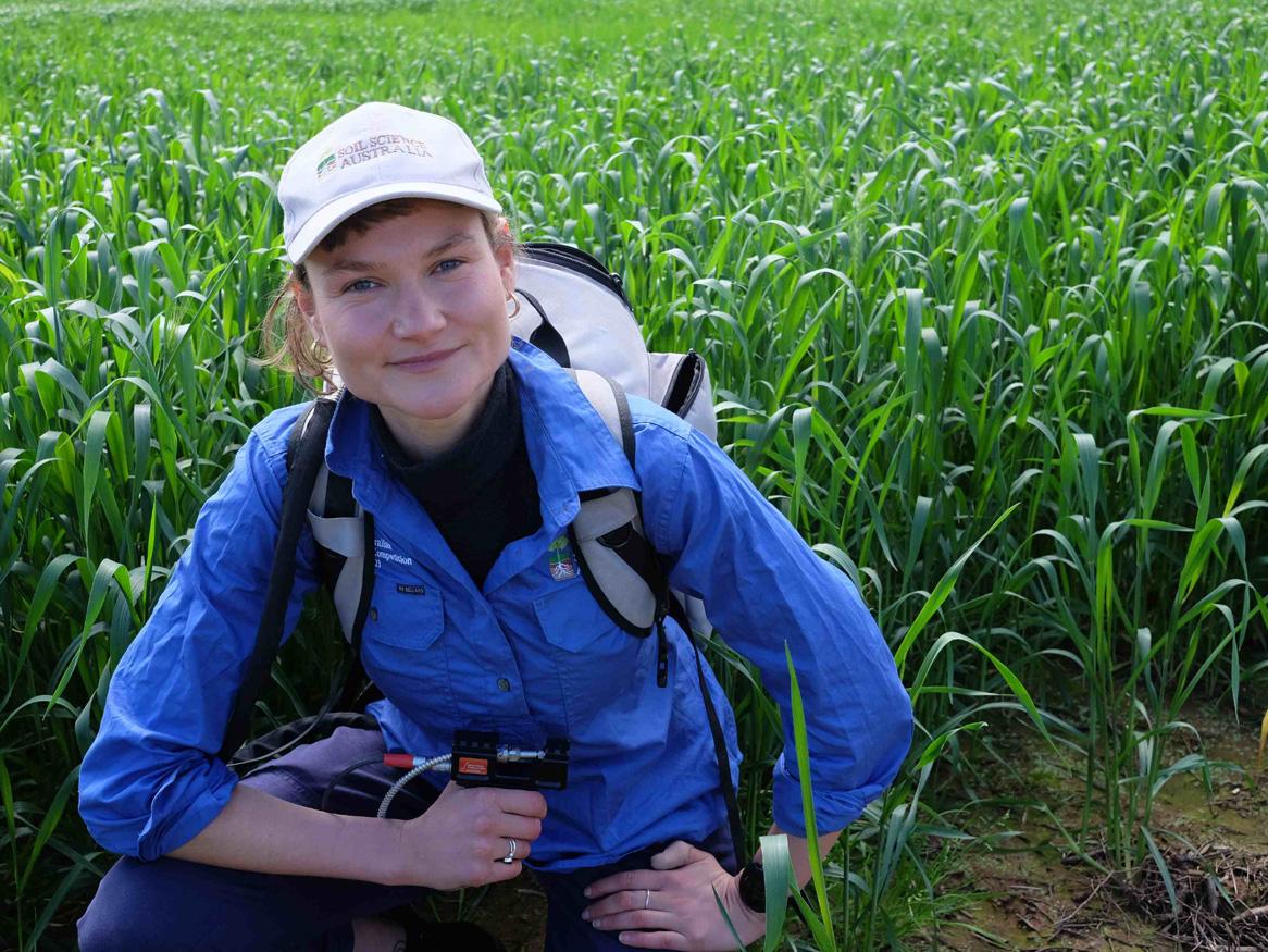 PhD student Ruby Hume’s research is also investigating in-field spectral assessment of soils using infrared spectroscopy technology.