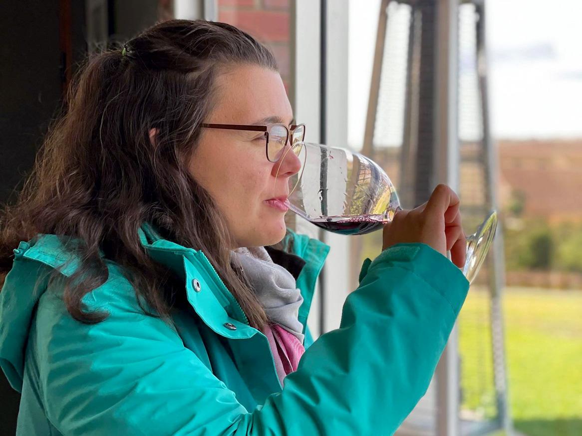 Natalia Caliani drinking wine