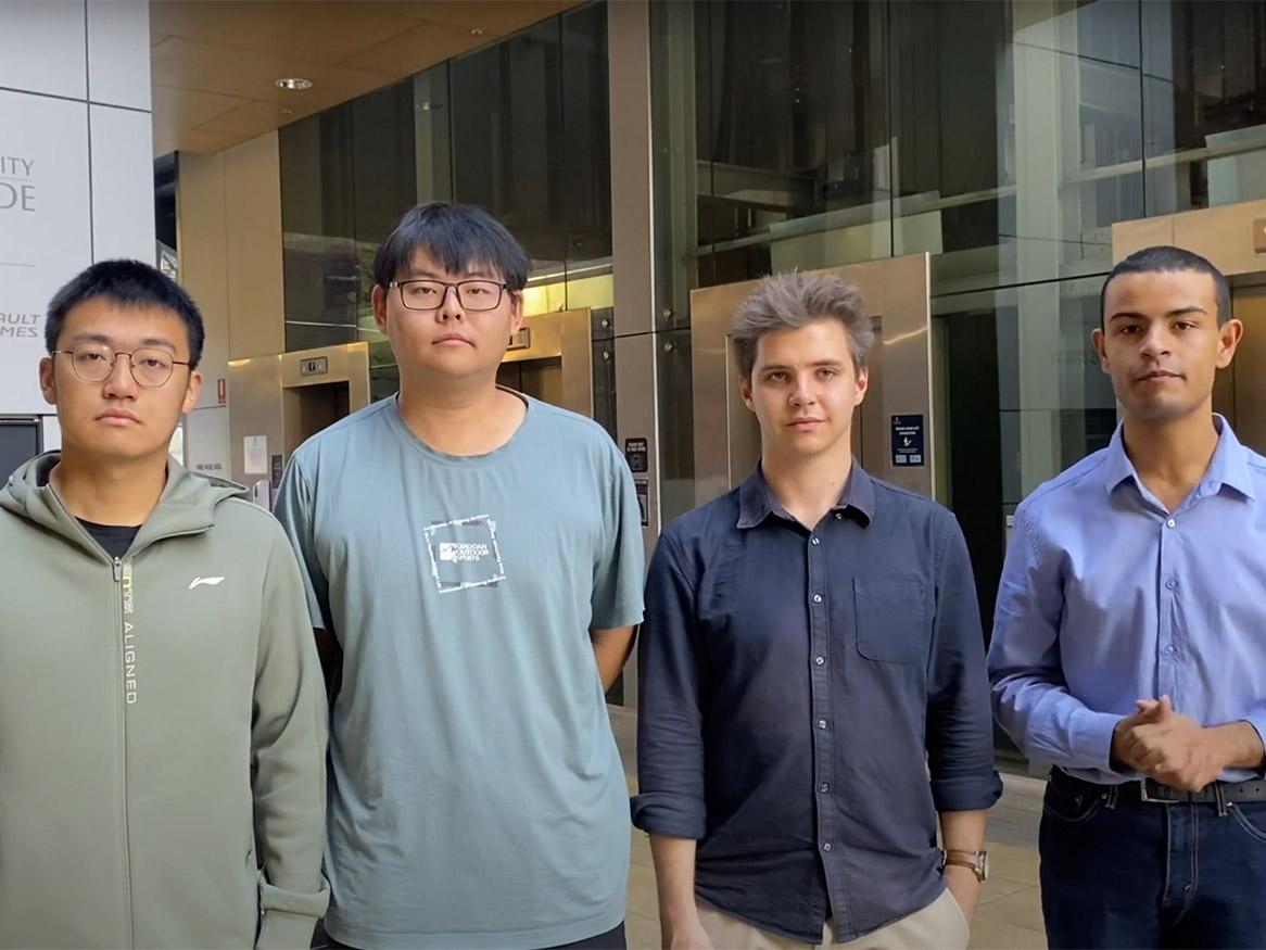 Daotong Zhang (team leader), Gaoling Shi, Jake Delyster and Caleb Rodgers